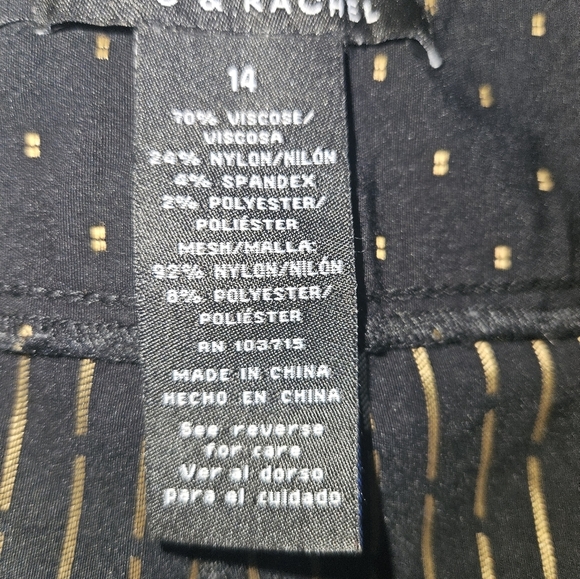 Zac & Rachel Womans Black/Gold Pants Size 14 - Picture 11 of 11